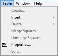 2014 2015 Table Create Insert Table > Table 1 Insert > rows Insert Table >