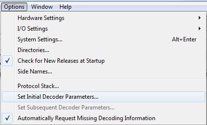 Chapter 3 Configuration Settings TELEDYNE LECROY If you have decoders loaded which require decoder parameters, a window with one tab for every decoder that requires parameters appears the first time