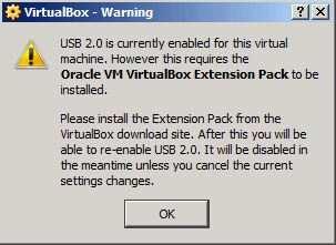 2.2 Installation of extension pack for VitualBox: If we want to enable USB2.