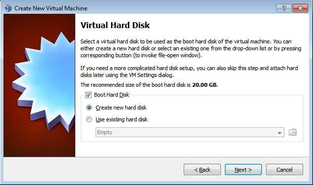 When creating system drive, Boot Hard Disk option needs