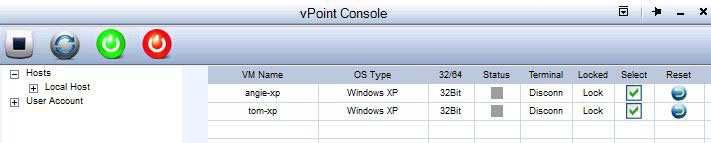 4. The vpoint Console & Setting Up of Accounts vpoint Console is the VM and User Account management center for Diana. We can use it to set up user accounts and assign virtual machines to the users.