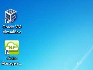 After system reboot, you can see vpoint Management Center and VirtualBox shortcuts on desktop.