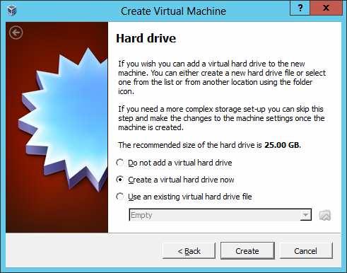 Create hard disk for the virtual machine: 29 Choose the type of file that