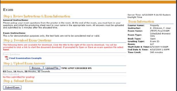 Create a header in your answer file containing your Exam ID or name, the professor s name, and the title of the course. Please number your pages.