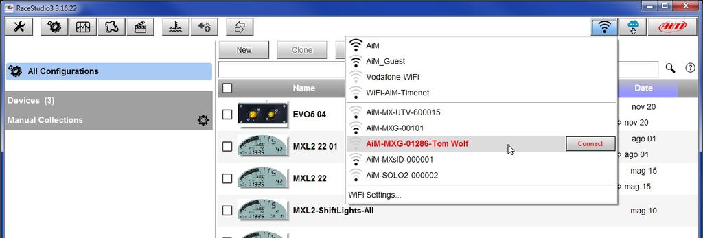 Please note: you can make the same Wi-Fi connection using the Wi-Fi tools of your