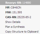 Synthesis (create a retrosynthesis), Copy Structure to Clipboard Access Bibliographic details Display the Title/Abstract, the Full Text of your reference and access Scopus.