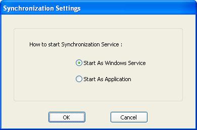 Start Synchronization/Stop Synchronization: Use this button to start and stop the synchronizing database between Personal computer and BlackBerry.