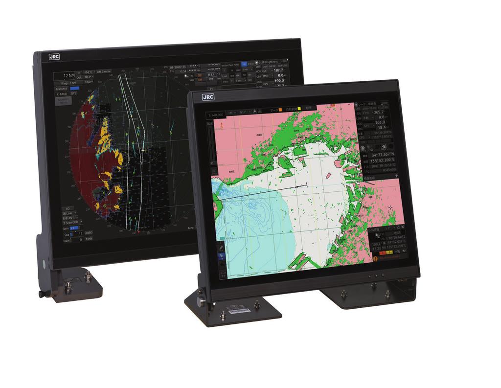 Charts The JMR-5400 supports C-MAP MAX and new pec charts. The radar echo is displayed on the chart and the scale is automatically adjusted to the radar range.