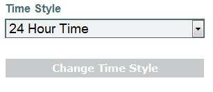 Time Style: The time style option allows the employee to declare if they prefer their schedule to appear on their Calendar in a 12 hour time style, or in