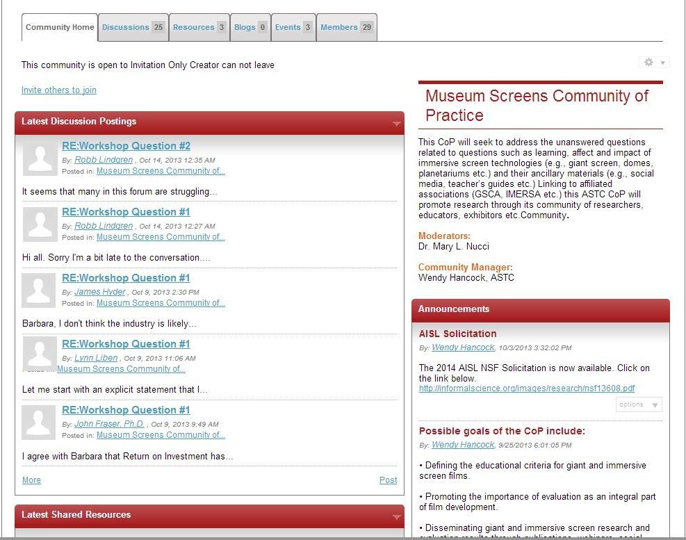 Communities Here s an example of a community home page.