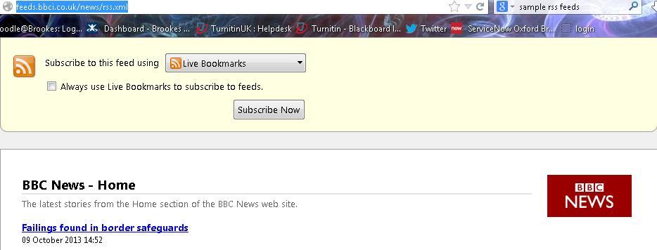 Click on the Add a new feed button. Open a new window and find the news feed you want to add.