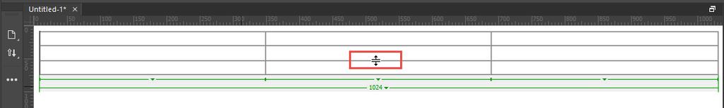 5. Drag the dotted lines within the table (See Figure 35) to expand the columns/rows in order to create a header, footer, a right margin, and a
