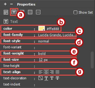 Once you have created a selector, the CSS Properties panel will show additional options for customizing your selector. The following will walk you through setting up your.site_footer example: a.