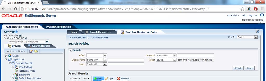 A new tab named Untitled opens alongside Search Authorization Policies tab.