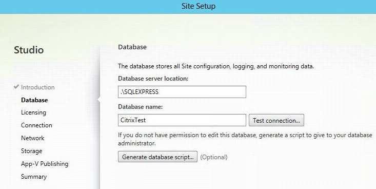 Provide the database details to store configuration and logging information. If using bundled SQL Express, the default address is.\sqlexpress.