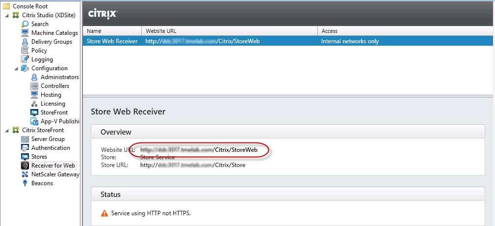 Web store is in the form: http://<servername>/citrix/ StoreWeb For evaluations, the autocreated store quickly