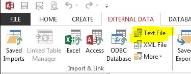 In the form that opens, ensure that Import the source data into a new table in the current database is selected. Browse for your export CSV and click Open. 4. Click OK in the Get External Data form.