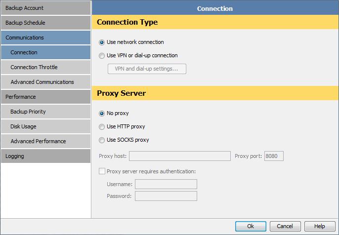 Connection You can use the Connection page in the Options and Settings dialog box to: Modify Storage Platform connection settings Enable/disable/configure proxy server details The Connections page