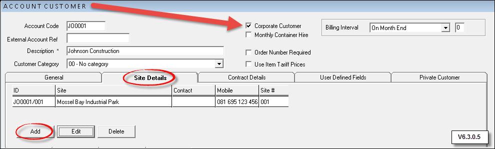 Step 10 - Creating Contracts 43 In the "General" tab, all information entered when the "Customer" was created, will display.