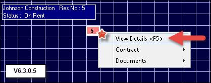 Moving the mouse over the "Items", an overview is displayed in the blue and black blocks, containing information such as the Customer's