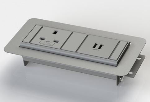 In Desk Power and Data Black Grey White UK Schuko Colour Description UK Schuko Colour Description 77097048 Please call Black 1 x Power, 1 x Twin port 2Amp USB Charger, 77097065 Please call Black 2 x