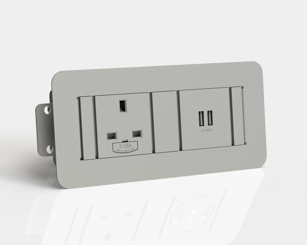 1 x Power, 1 x Twin port 2Amp USB Charger, 77500005 Please call Grey Landscape. 1 x Power, 1 x Twin port 2Amp USB Charger, 77500003 Please call White Portrait.