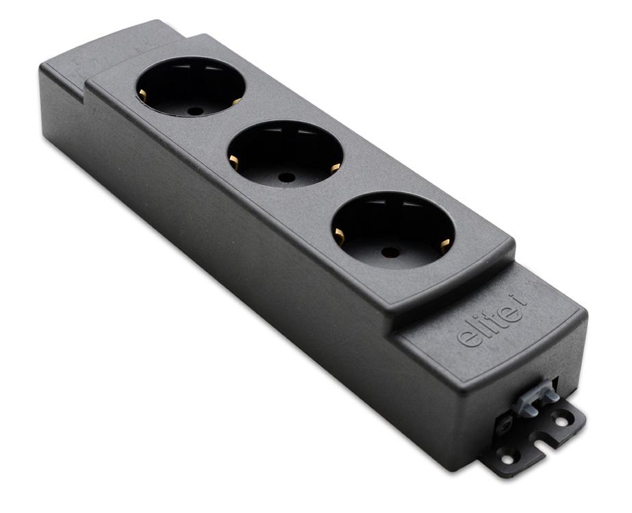 Under Desk Power Elite + and Elite i Power Module UK sockets have a choice of 3.