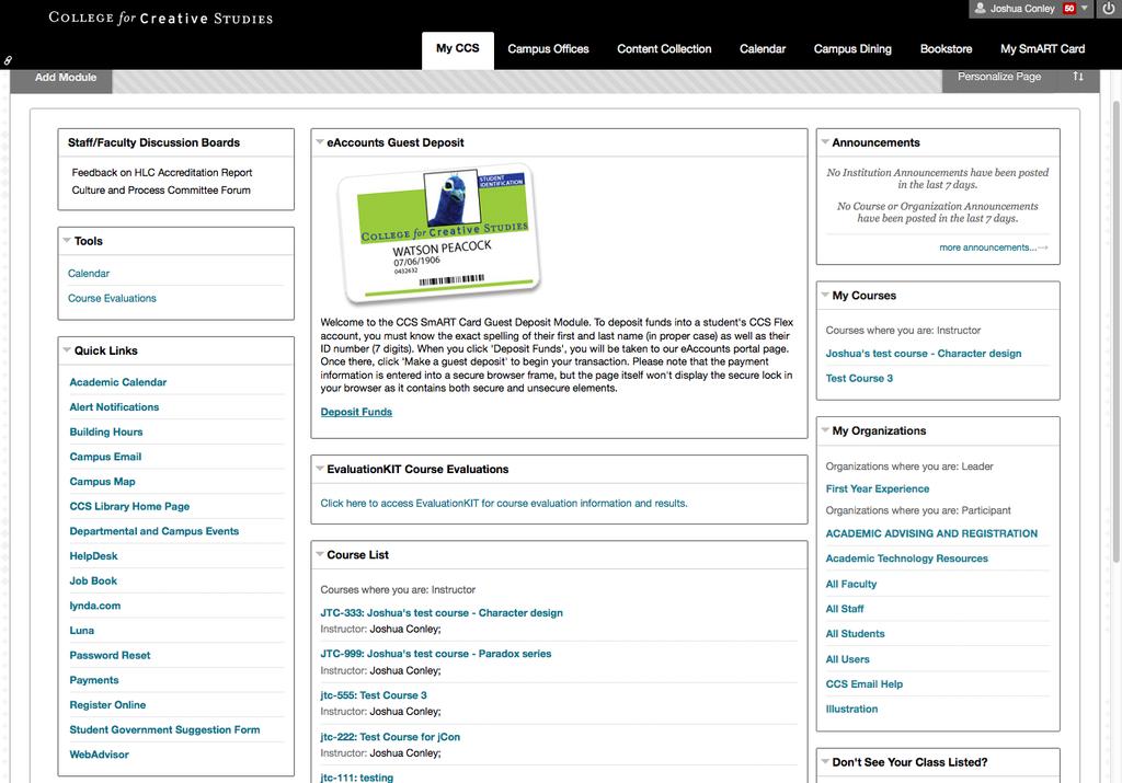 Getting started in Blackboard Getting Started in Blackboard The CCS Blackboard site is a web-based resource area where you can find up-to-date information on CCS events, policies, and current