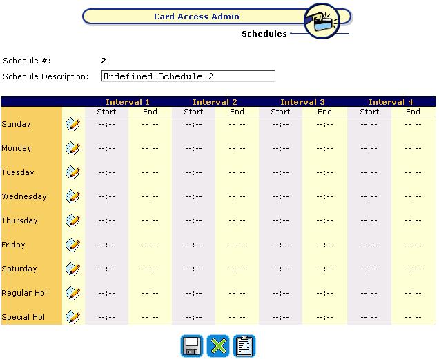 Access Easy Controller Initial Access Easy Controller Software Setup en 7.. To define a new Schedule. Click on the Schedule link.. Click on an Undefined Schedule.