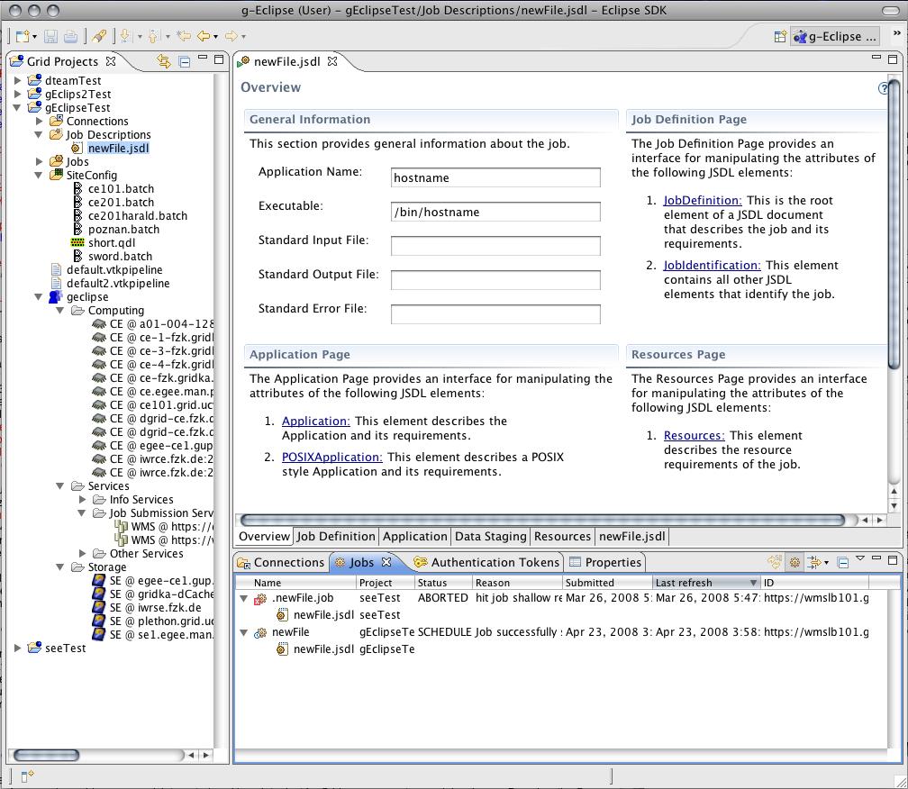 batch jobs residing on that service are listed in the Batch Job view (center bottom in Figure 3).