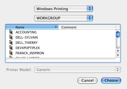 your network. Figure 73 Select Windows Printing (Mac) 4.