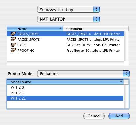 Figure 75 Select Printer (Mac) 6. The new printer you ve added should now appear in the Printer List.