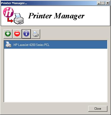 Figure 60 Printer Manager dialog box 2.