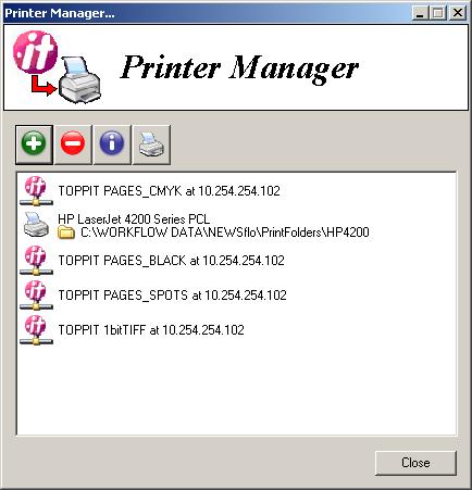 Figure 69 Printers listed in Printer Manager Figure 70 Printers