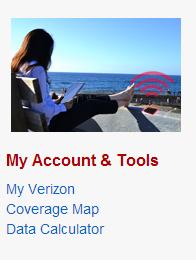 My Account & Tools The My Account & Tools quick links contain the following options: My Verizon allows you to manage your account, pay your bill, purchase accessories, and more.