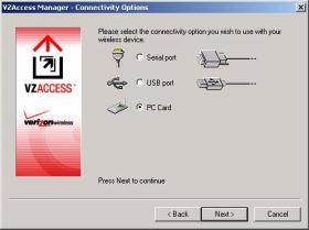 Note: If you selected Wi-Fi and your computer has a built-in Wi-Fi adapter, you do not need to do anything and can proceed to the next step. Otherwise, insert your Wi-Fi PC Card now.