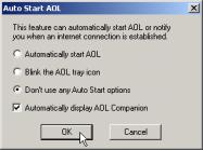 When using the AOL interface, Venturi is unable to compress your Internet traffic, however, Venturi compression will occur if you launch and use your web browser.