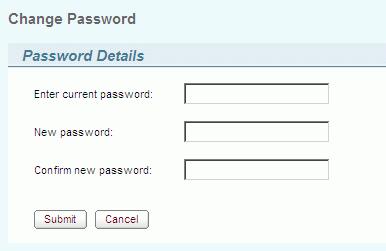 16 Web Browser Interface Changing the user password 1 Log in to the Web Browser. See Accessing the Web Browser. 2 Click Change Password. The Change Password window opens. See Figure 3.
