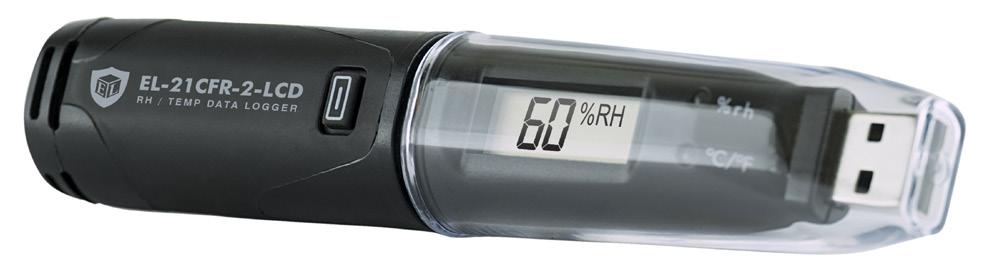 The encrypted data has full audit tracking to comply with the requirements of 21CFR Part 11. The high contrast LCD can show a variety of temperature and humidity information.