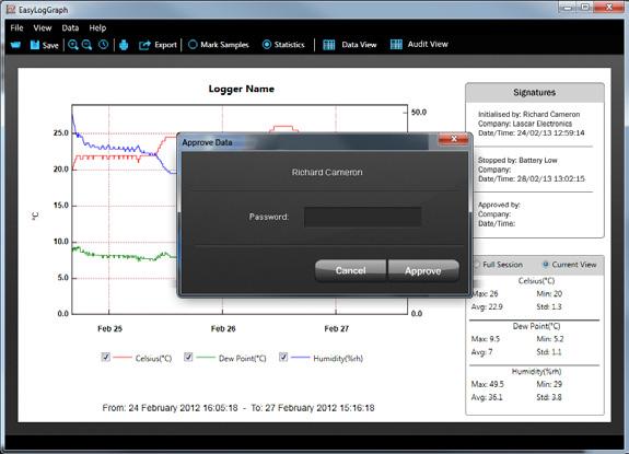 CONTROL YOUR LOGGER Users can configure their loggers with the following parameters: Logger name Temperature measurement parameter ( C or F) Logging rate (user selectable between 10 seconds and 12