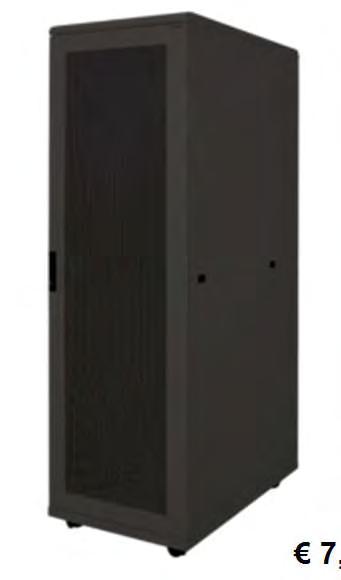 Solid side and rear panel with cylindrical lock and latches S42S61B 19" STANDING SERVER CABINET, 42U 600X1000mm, BLACK