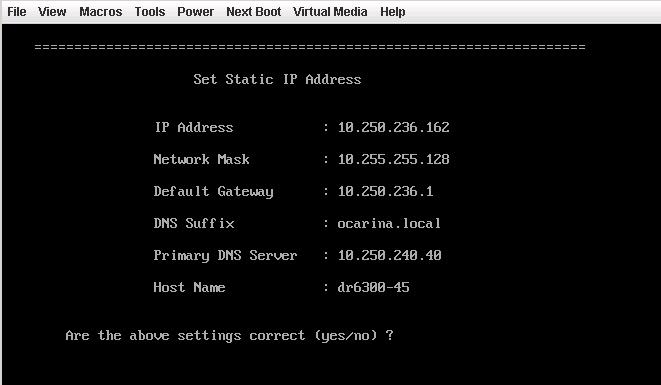 console, using the IP address with username