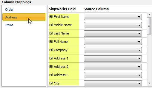 Note: ShipWorks allows you to import both Ship to and Bill to address information.