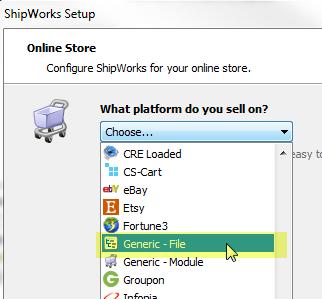 5. Now, select the type of file you will be using to create your mapping from the What type of file will ShipWorks be importing: option.