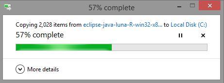 Now let s install Eclipse. You should have a.zip file that needs to be extracted. This is as simple as clicking and dragging the contents into another folder.