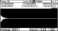 - 112-4 - If F4 (DO IT) button is pressed, a cross fade loop will be converted to a normal loop (forward loop). As for the sample of a cross fade loop, two voices are used.