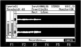 - 114 - Free field The time which can be recorded is displayed. Monitor field ON: You can monitor the input signal. OFF: You cannot monitor the input signal.