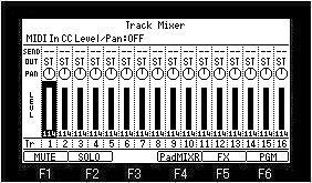 - 118 - Truck mixer [MODE]+PAD4(Track Mixer mode) Notes: The sequence memorizes the setups (value of parameters) of the track mixer.