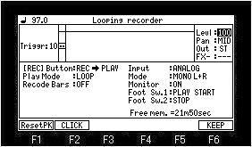 - 122 - Looping recorder It is the mode for live performance. This mode can carry out loop playback of the performance which you recorded immediately.