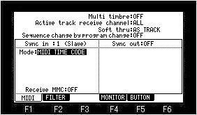 - 134 - MTC (MIDI Time Code) It uses, when synchronizing with a hard disk recorder, the recorder of a video camera and a tape base, etc.